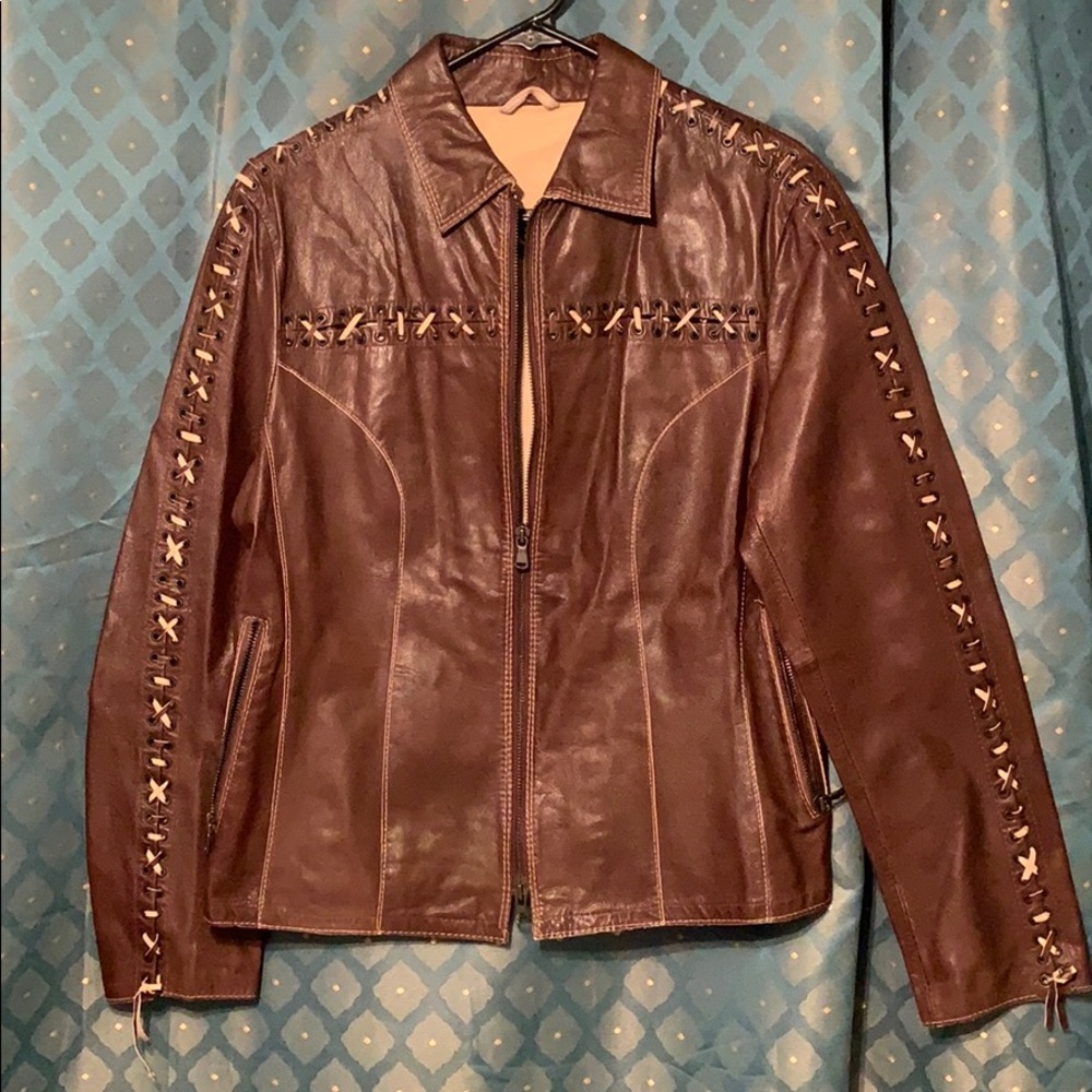 Gimos brown leather jacket